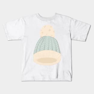 Fluffy Knit Winter Hat Kids T-Shirt